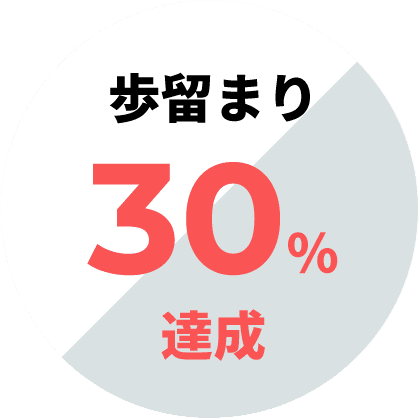 歩留まり30％達成